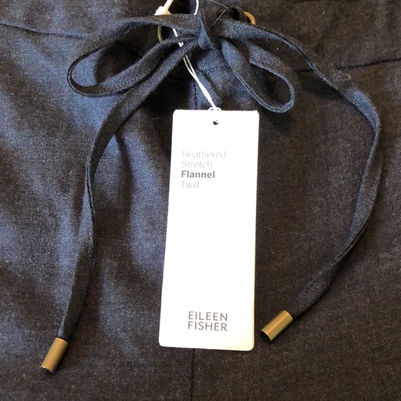 EILEEN FISHER Size XL Stretch Wool Pullon Charcoal Gray Elastic Tie $238 NEW - Picture 8 of 14